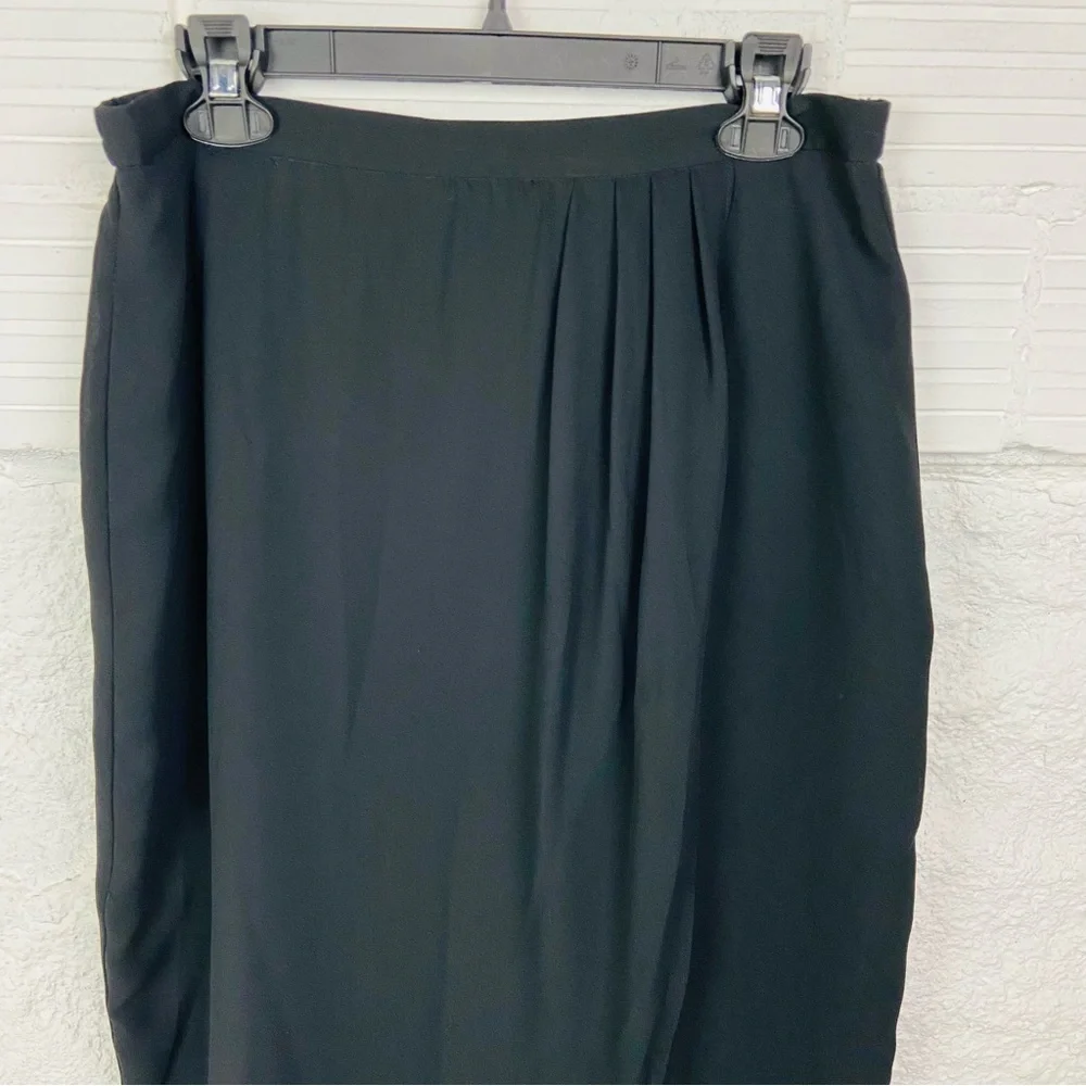 R&K evening Classic Black pleated side maxi Pencil Skirt size large - Picture 4 of 13